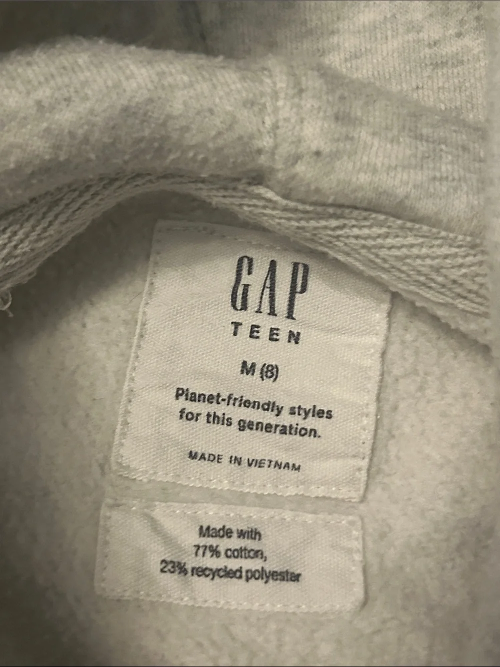 GAP Light Gray 'NEW YORK' Hoodie with Blue Lettering